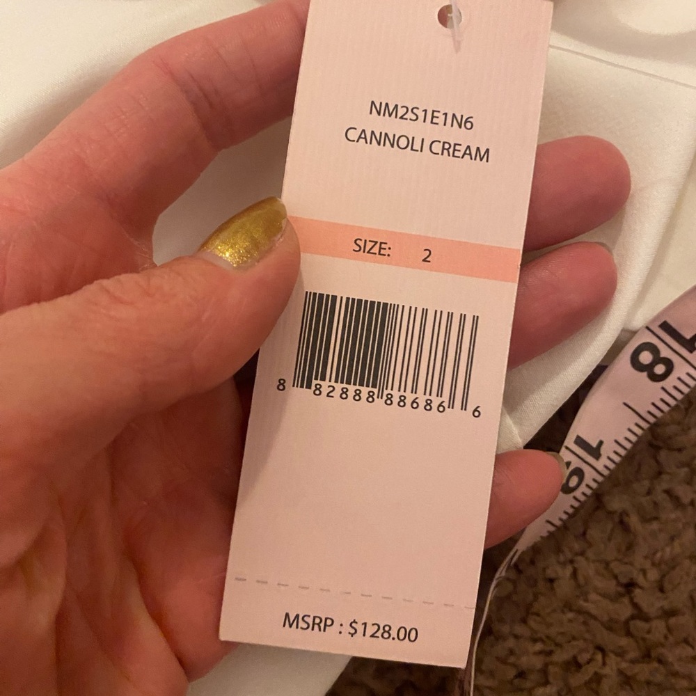 Nanette Lepore Cream Fit Flare Dress Stretch A Line Puff Sleeve 2 NEW $128 - Picture 12 of 15